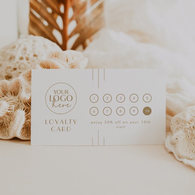 EVERLY Gold Art Deco Logo Business Reward 10 Punch Loyalty Card (EVERLY Gold Art Deco Logo Business Reward 10 Punch Loyalty Card)