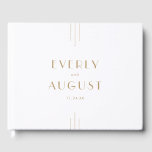 EVERLY Gold Art Deco Simple Geometric Wedding Guest Book