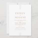 EVERLY Gold Art Deco Simple Geometric Wedding Invitation