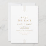 EVERLY Gold Art Deco Simple Geometric Wedding Save The Date