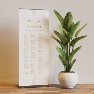 EVERLY Gold Art Deco Simple Wedding Seating Chart Retractable Banner