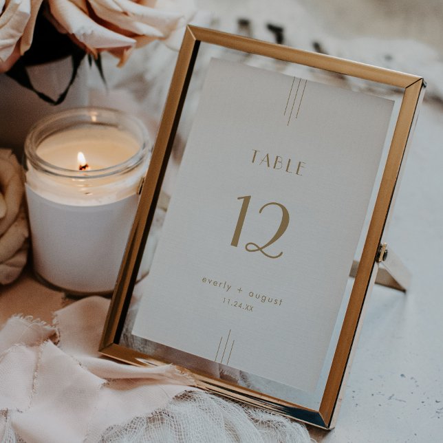 EVERLY Gold Art Deco Simple Wedding Table Numbers (EVERLY Gold Art Deco Simple Wedding Table Numbers)