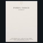 EVERLY Ivory Black Business Professional Company Letterhead<br><div class="desc">This refined art deco business professional company letterhead from the Everly Collection features minimalist black typography and gold line accents on a soft cream background. It's perfect for an elegant, timeless look. It's perfect for a small business owner, consultant and more. Personalize your headed paper with your name and title,...</div>