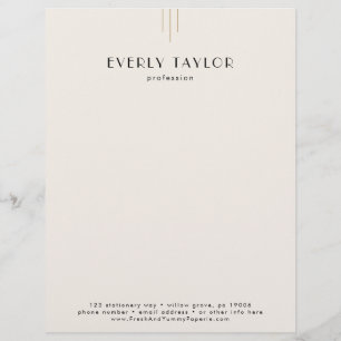 EVERLY Ivory Black Business Professional Company Letterhead
