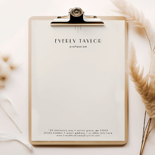 EVERLY Ivory Black Business Professional Company Letterhead