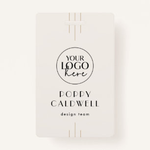 EVERLY Ivory Black Logo QR Code Employee ID Card Badge