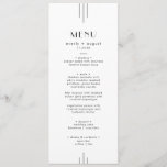 EVERLY Minimalist Art Deco White and Black Wedding Menu