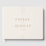 EVERLY Vintage Art Deco Cream and Gold Wedding Guest Book