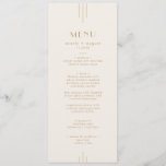 EVERLY Vintage Art Deco Cream and Gold Wedding Menu