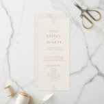 EVERLY Vintage Art Deco Cream and Gold Wedding Program