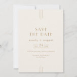 EVERLY Vintage Art Deco Cream and Gold Wedding Save The Date