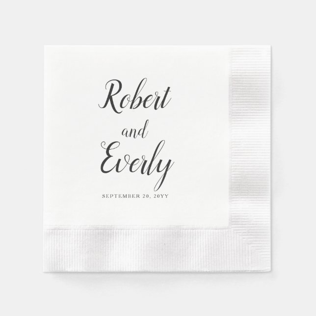 Everly Wedding Paper Napkins (Front)