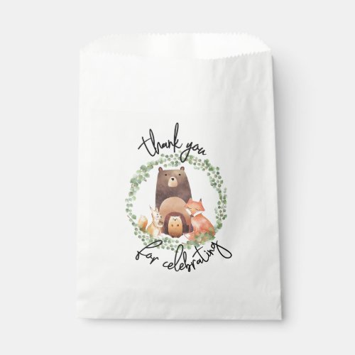 EVERLY woodland Baby ShowerWatercolorforest Favor Bag