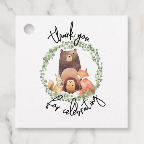 EVERLY woodland Baby ShowerWatercolorforest Favor Tags