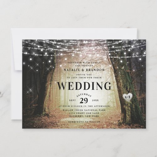 Evermore  Enchanted Fairy Forest  Amber Wedding Invitation