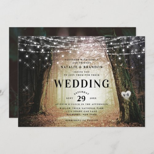 Evermore  Enchanted Fairy Forest  Amber Wedding Invitation