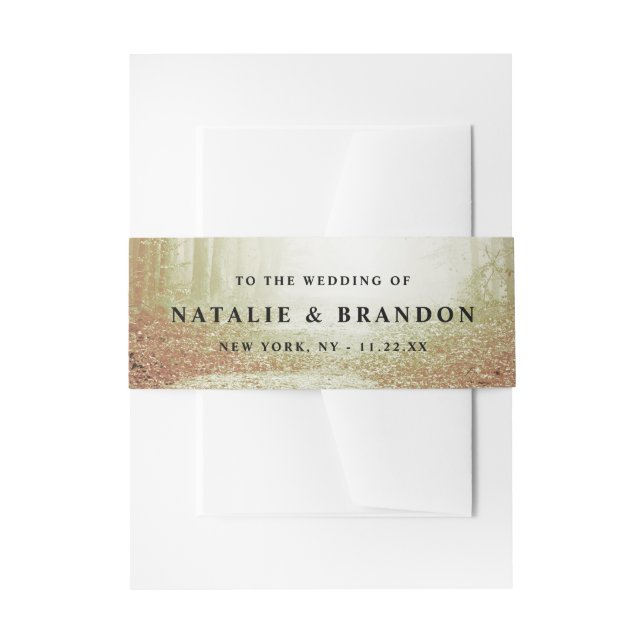 Evermore | Enchanted Fairy Forest | Amber Wedding Invitation Belly Band (Front Example)