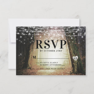 Evermore Enchanted Fairy Forest Amber Wedding RSVP Card