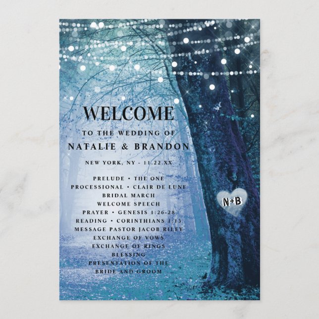 Evermore | Enchanted Fairy Forest Blue Ceremony Program (Front)