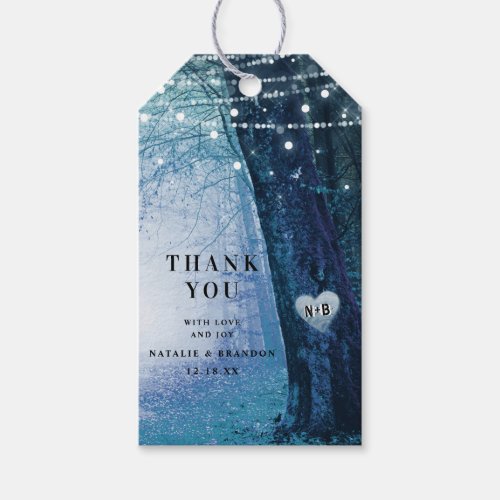 Evermore  Enchanted Fairy Forest  Blue Thank You Gift Tags