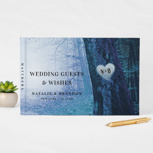 Evermore  Enchanted Fairy Forest  Blue Wedding Guest Book