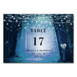 Evermore Enchanted Fairy Forest Blue Wedding Table Number