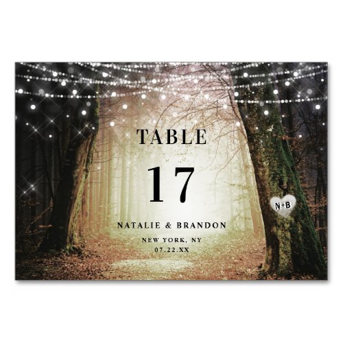 Evermore  Enchanted Fairy Forest  Blue Wedding Table Number