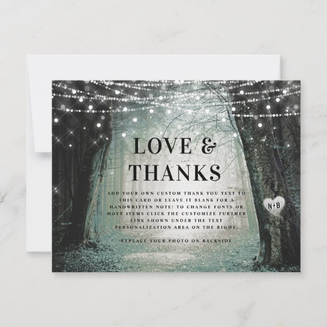 Evermore | Enchanted Fairy Forest Love and Thanks Thank You Card (Front)