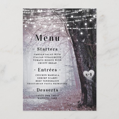 Evermore  Enchanted Fairy Forest  Mauve Dinner Menu
