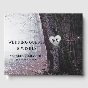 Evermore Enchanted Fairy Forest Mauve Wedding Guest Book