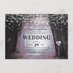 Evermore Enchanted Fairy Forest Mauve Wedding Invitation
