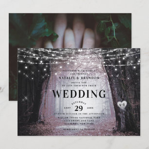 Evermore Enchanted Fairy Forest Mauve Wedding Invitation