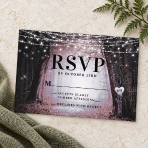 Evermore | Enchanted Fairy Forest | Mauve Wedding RSVP Card