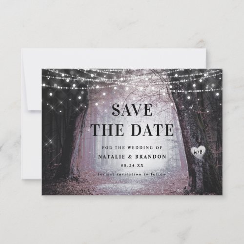 Evermore  Enchanted Fairy Forest  Mauve Wedding Save The Date