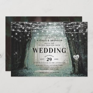 Evermore Enchanted Fairy Forest Moss Wedding Invitation