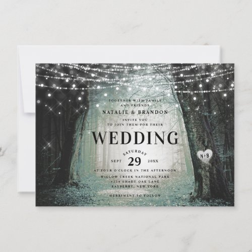 Evermore  Enchanted Fairy Forest  Moss Wedding Invitation