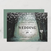Evermore | Enchanted Fairy Forest | Moss Wedding Invitation (Front/Back)
