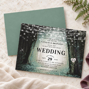 Evermore Enchanted Fairy Forest Moss Wedding Invitation
