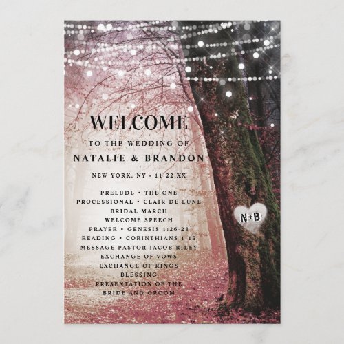 Evermore  Enchanted Fairy Forest Pink Ceremony Program
