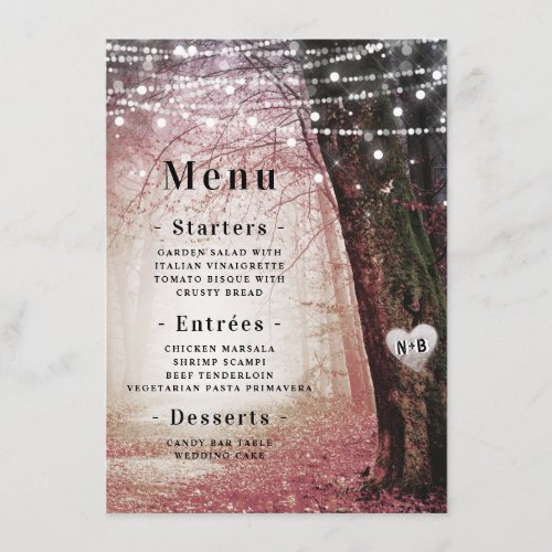 Evermore  Enchanted Fairy Forest  Pink Dinner Menu