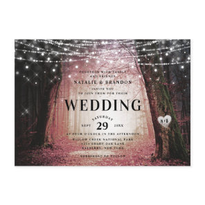 Evermore | Enchanted Fairy Forest | Pink Wedding Invitation