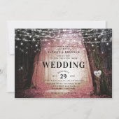 Evermore | Enchanted Fairy Forest | Pink Wedding Invitation (Front)