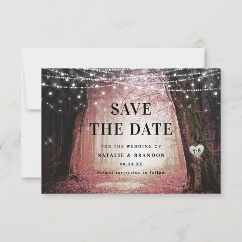 Evermore  Enchanted Fairy Forest  Pink Wedding Save The Date