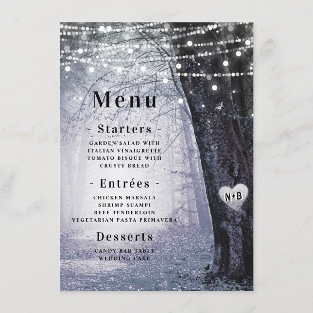 Evermore | Enchanted Fairy Forest | Purple Dinner Menu (Front)