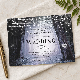 Evermore Enchanted Fairy Forest Purple Wedding Invitation