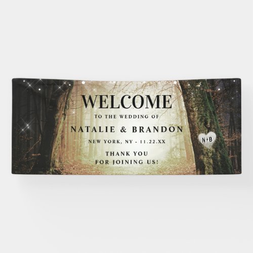Evermore  Enchanted Forest Amber Wedding Welcome Banner