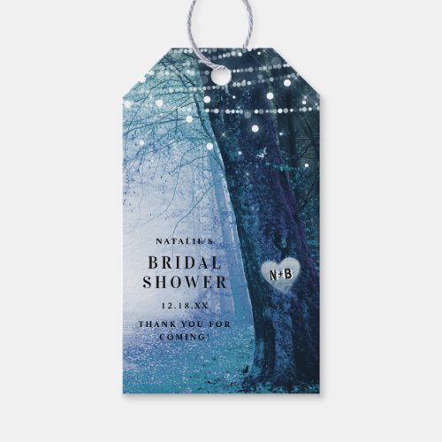 Evermore  Enchanted Forest  Blue Bridal Shower Gift Tags