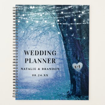 Evermore | Enchanted Forest Blue Wedding Plans Planner by GraphicBrat at Zazzle