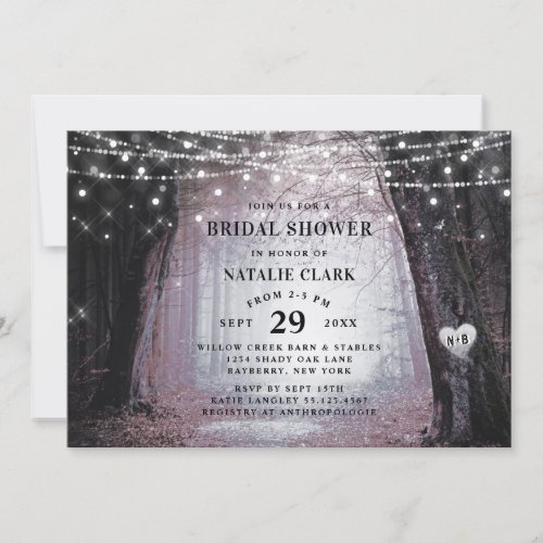 Evermore  Enchanted Forest Mauve Bridal Shower Invitation