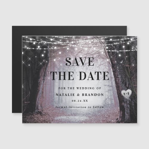 Evermore  Enchanted Forest Mauve Save the Date Magnetic Invitation